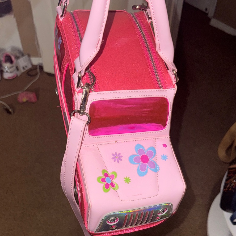 Pink Floral Car Crossbody Bag - Picture 2 of 5